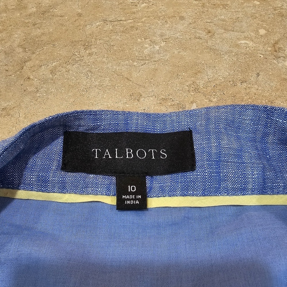 Women's Talbots Linen Blend Embroidered Scalloped Hem Skirt Size 10 - Picture 4 of 5